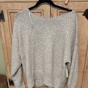 Anthropologie Haley Boat neck wool blend sweater gray sz S